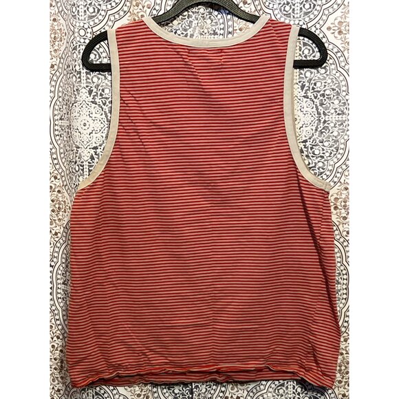 Pacsun Mens Red & White Striped Tank Top Size M With Embroidered Detail - Picture 2 of 10